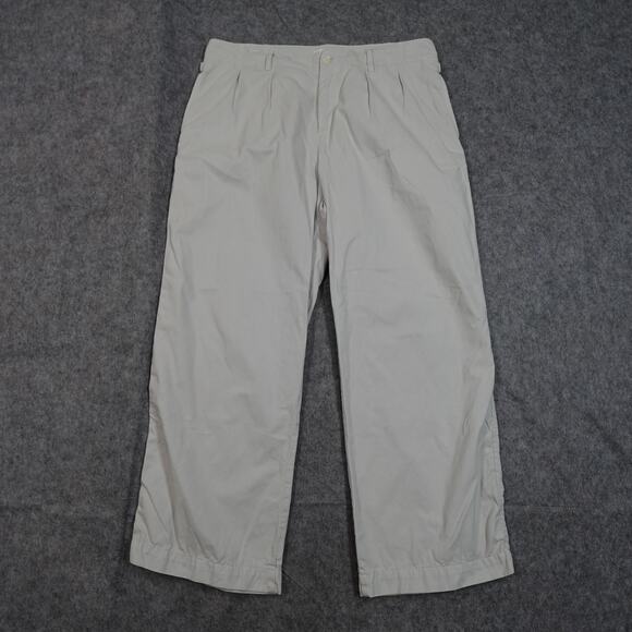 Anthropologie Maeve Pants Womens 14 Pleated Chino Wide Leg Trouser Khaki Tan 30" - Picture 2 of 11